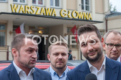  15.09.2018 WARSZAWA<br />PATRYK JAKI ZAPREZENTOWAL SWOJEGO KANDYDATA NA WICEPREZYDENTA WARSZAWY<br />N/Z PATRYK JAKI PIOTR GUZIAL JACEK OZDOBA<br /> 