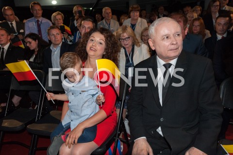  22.09.2018 WARSZAWA<br />KONWENCJA WYBORCZA PATRYKA JAKIEGO<br />N/Z JAROSLAW KACZYNSKI ANNA JAKI SYN RADOSLAW RADEK JAKI<br /> 