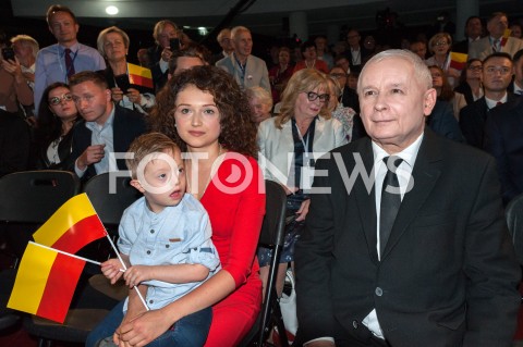  22.09.2018 WARSZAWA<br />KONWENCJA WYBORCZA PATRYKA JAKIEGO<br />N/Z JAROSLAW KACZYNSKI ANNA JAKI SYN RADOSLAW RADEK JAKI<br /> 