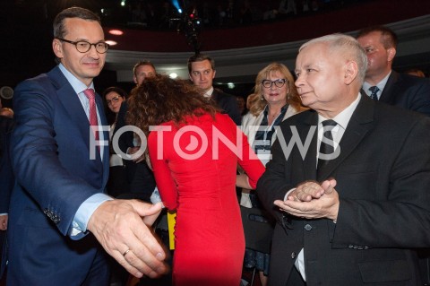  22.09.2018 WARSZAWA<br />KONWENCJA WYBORCZA PATRYKA JAKIEGO<br />N/Z JAROSLAW KACZYNSKI MATEUSZ MORAWIECKI MALGORZATA GOSIEWSKA<br /> 