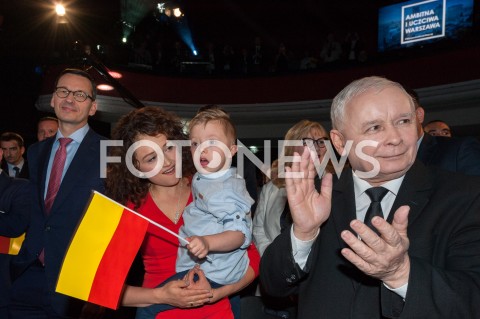  22.09.2018 WARSZAWA<br />KONWENCJA WYBORCZA PATRYKA JAKIEGO<br />N/Z JAROSLAW KACZYNSKI ANNA JAKI SYN RADOSLAW RADEK JAKI MATEUSZ MORAWIECKI<br /> 