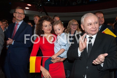  22.09.2018 WARSZAWA<br />KONWENCJA WYBORCZA PATRYKA JAKIEGO<br />N/Z JAROSLAW KACZYNSKI ANNA JAKI SYN RADOSLAW RADEK JAKI MATEUSZ MORAWIECKI MALGORZATA GOSIEWSKA<br /> 