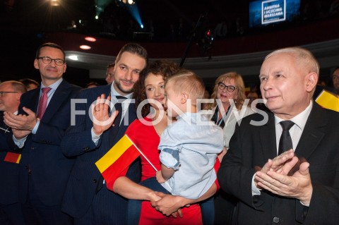  22.09.2018 WARSZAWA<br />KONWENCJA WYBORCZA PATRYKA JAKIEGO<br />N/Z JAROSLAW KACZYNSKI ANNA JAKI SYN RADOSLAW RADEK JAKI MATEUSZ MORAWIECKI PATRYK JAKI MALGORZATA GOSIEWSKA<br /> 