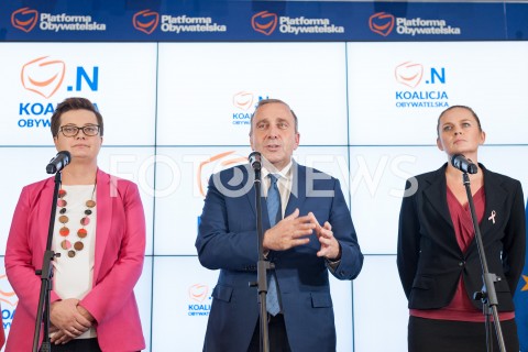  26.09.2018 WARSZAWA<br />KONFERENCJA KOALICJI OBYWATELSKIEJ NA TEMAT WYGRANEGO PROCESU W TRYBIE WYBORCZYM Z PREMIEREM MATEUSZEM MORAWIECKIM<br />N/Z KATARZYNA LUBNAUER GRZEGORZ SCHETYNA BARBARA NOWACKA<br /> 