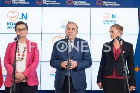  26.09.2018 WARSZAWA<br />KONFERENCJA KOALICJI OBYWATELSKIEJ NA TEMAT WYGRANEGO PROCESU W TRYBIE WYBORCZYM Z PREMIEREM MATEUSZEM MORAWIECKIM<br />N/Z KATARZYNA LUBNAUER GRZEGORZ SCHETYNA BARBARA NOWACKA<br /> 