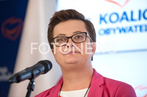  26.09.2018 WARSZAWA<br />KONFERENCJA KOALICJI OBYWATELSKIEJ NA TEMAT WYGRANEGO PROCESU W TRYBIE WYBORCZYM Z PREMIEREM MATEUSZEM MORAWIECKIM<br />N/Z KATARZYNA LUBNAUER<br /> 