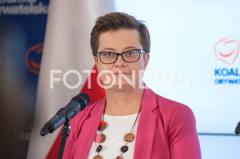  26.09.2018 WARSZAWA<br />KONFERENCJA KOALICJI OBYWATELSKIEJ NA TEMAT WYGRANEGO PROCESU W TRYBIE WYBORCZYM Z PREMIEREM MATEUSZEM MORAWIECKIM<br />N/Z KATARZYNA LUBNAUER<br /> 