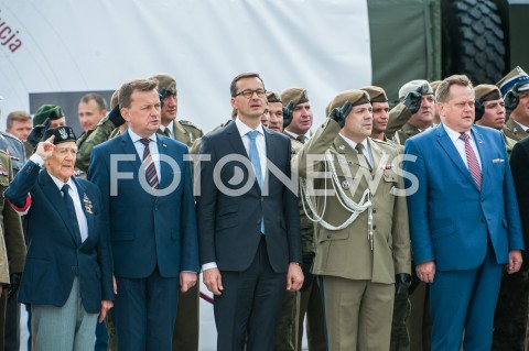  27.09.2018 WARSZAWA<br />
PIERWSZE CENTRALNE OBCHODY SWIETA WOJSKA OBRONY TERYTORIALNEJ<br />
N/Z MARIUSZ BLASZCZAK PREMIER MATEUSZ MORAWIECKI JAROSLAW ZIELINSKI<br />
 