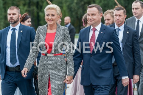  28.09.2019 WARSZAWA<br />PREZENTACJA ZAPOWIADAJACA POLSKA WYSTAWE GOSPODARCZA<br />N/Z PREZYDENT RP ANDRZEJ DUDA AGATA KORNHAUSER DUDA<br /> 