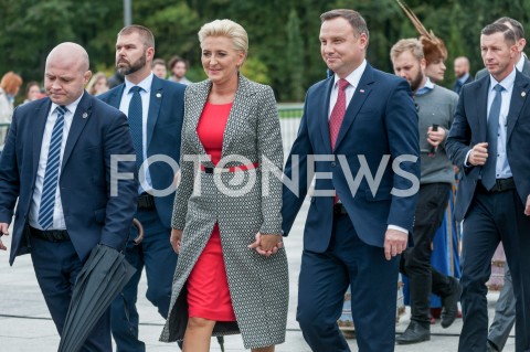  28.09.2019 WARSZAWA<br />PREZENTACJA ZAPOWIADAJACA POLSKA WYSTAWE GOSPODARCZA<br />N/Z PREZYDENT RP ANDRZEJ DUDA AGATA KORNHAUSER DUDA<br /> 
