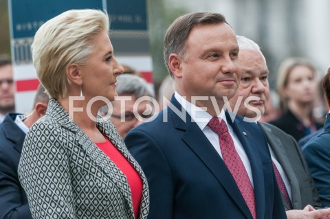  28.09.2019 WARSZAWA<br />PREZENTACJA ZAPOWIADAJACA POLSKA WYSTAWE GOSPODARCZA<br />N/Z PREZYDENT RP ANDRZEJ DUDA AGATA KORNHAUSER DUDA<br /> 