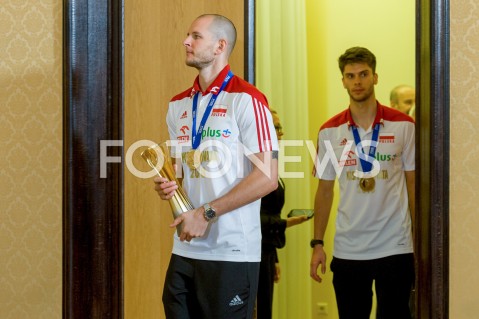  01.10.2018 WARSZAWA<br />SPOTKANIE PREMIERA Z MISTRZAMI SWIATA W PILCE SIATKOWEJ MEZCZYZN 2018<br />N/Z BARTOSZ KUREK<br /> 