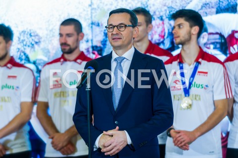  01.10.2018 WARSZAWA<br />SPOTKANIE PREMIERA Z MISTRZAMI SWIATA W PILCE SIATKOWEJ MEZCZYZN 2018<br />N/Z PREMIER MATEUSZ MORAWIECKI<br /> 