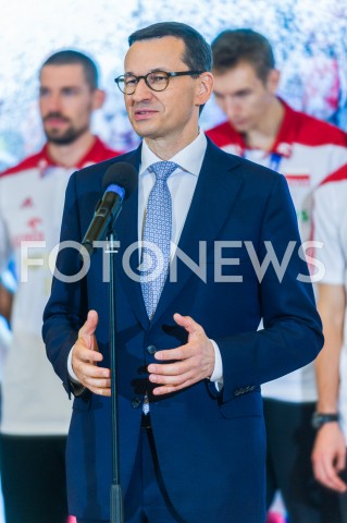  01.10.2018 WARSZAWA<br />SPOTKANIE PREMIERA Z MISTRZAMI SWIATA W PILCE SIATKOWEJ MEZCZYZN 2018<br />N/Z PREMIER MATEUSZ MORAWIECKI<br /> 