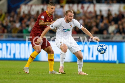  02.10.2018 ROMA / RZYM<br />
PILKA NOZNA - MECZ FAZY GRUPOWEJ LIGI MISTRZOW 2018/2019<br />
FOOTBALL - CHAMPIONS LEAGUE MATCH GROUP STAGE <br />
AS ROMA - VIKTORIA PLZEN<br />
N/Z ALEKSANDAR KOLAROV MICHAEL KRMENCIK<br />
 