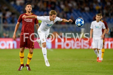  02.10.2018 ROMA / RZYM<br />
PILKA NOZNA - MECZ FAZY GRUPOWEJ LIGI MISTRZOW 2018/2019<br />
FOOTBALL - CHAMPIONS LEAGUE MATCH GROUP STAGE <br />
AS ROMA - VIKTORIA PLZEN<br />
N/Z LORENZO PELLEGRINI PATRIK HROSOVSKY<br />
 