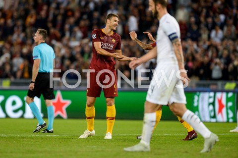  02.10.2018 ROMA / RZYM<br />
PILKA NOZNA - MECZ FAZY GRUPOWEJ LIGI MISTRZOW 2018/2019<br />
FOOTBALL - CHAMPIONS LEAGUE MATCH GROUP STAGE <br />
AS ROMA - VIKTORIA PLZEN<br />
N/Z EDIN DZEKO RADOSC BRAMKA GOL NA 2:0<br />
 