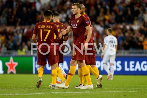  02.10.2018 ROMA / RZYM<br />
PILKA NOZNA - MECZ FAZY GRUPOWEJ LIGI MISTRZOW 2018/2019<br />
FOOTBALL - CHAMPIONS LEAGUE MATCH GROUP STAGE <br />
AS ROMA - VIKTORIA PLZEN<br />
N/Z EDIN DZEKO RADOSC BRAMKA GOL NA 2:0<br />
 