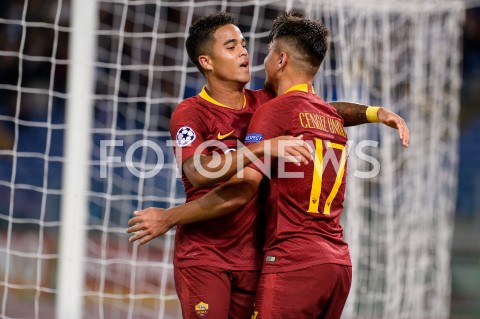  02.10.2018 ROMA / RZYM<br />
PILKA NOZNA - MECZ FAZY GRUPOWEJ LIGI MISTRZOW 2018/2019<br />
FOOTBALL - CHAMPIONS LEAGUE MATCH GROUP STAGE <br />
AS ROMA - VIKTORIA PLZEN<br />
N/Z CENGIZ UNDER RADOSC BRAMKA GOL NA 3:0 JUSTIN KLUIVERT<br />
 