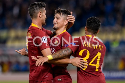  02.10.2018 ROMA / RZYM<br />
PILKA NOZNA - MECZ FAZY GRUPOWEJ LIGI MISTRZOW 2018/2019<br />
FOOTBALL - CHAMPIONS LEAGUE MATCH GROUP STAGE <br />
AS ROMA - VIKTORIA PLZEN<br />
N/Z CENGIZ UNDER RADOSC BRAMKA GOL NA 3:0<br />
 