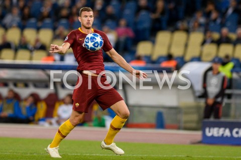  02.10.2018 ROMA / RZYM<br />
PILKA NOZNA - MECZ FAZY GRUPOWEJ LIGI MISTRZOW 2018/2019<br />
FOOTBALL - CHAMPIONS LEAGUE MATCH GROUP STAGE <br />
AS ROMA - VIKTORIA PLZEN<br />
N/Z EDIN DZEKO SYLWETKA<br />
 