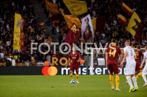  02.10.2018 ROMA / RZYM<br />
PILKA NOZNA - MECZ FAZY GRUPOWEJ LIGI MISTRZOW 2018/2019<br />
FOOTBALL - CHAMPIONS LEAGUE MATCH GROUP STAGE <br />
AS ROMA - VIKTORIA PLZEN<br />
N/Z STEVEN NZONZI SYLWETKA<br />
 