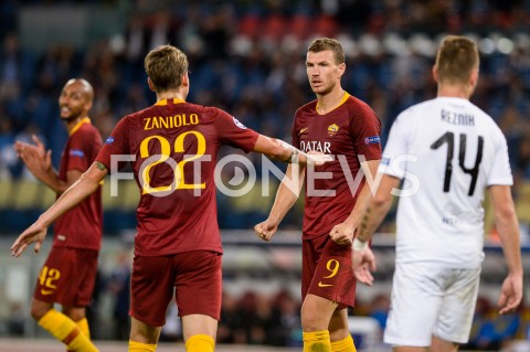  02.10.2018 ROMA / RZYM<br />
PILKA NOZNA - MECZ FAZY GRUPOWEJ LIGI MISTRZOW 2018/2019<br />
FOOTBALL - CHAMPIONS LEAGUE MATCH GROUP STAGE <br />
AS ROMA - VIKTORIA PLZEN<br />
N/Z EDIN DZEKO RADOSC BRAMKA GOL NA 5:0<br />
 