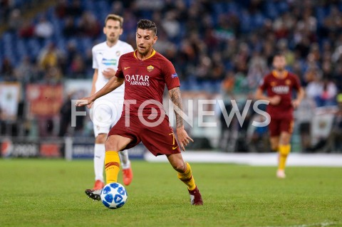  02.10.2018 ROMA / RZYM<br />
PILKA NOZNA - MECZ FAZY GRUPOWEJ LIGI MISTRZOW 2018/2019<br />
FOOTBALL - CHAMPIONS LEAGUE MATCH GROUP STAGE <br />
AS ROMA - VIKTORIA PLZEN<br />
N/Z LORENZO PELLEGRINI SYLWETKA<br />
 