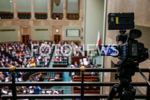  04.10.2018 WARSZAWA SEJM <br />POSIEDZENIE SEJMU <br />N/Z KAMERA TELEWIZJA TV KAMERY ZDJECIE ILUSTRACYJNE SALA OBRAD POSLOWIE WIDOK VIEW<br /> 