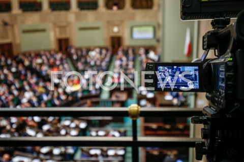  04.10.2018 WARSZAWA SEJM <br />POSIEDZENIE SEJMU <br />N/Z KAMERA TELEWIZJA TV KAMERY ZDJECIE ILUSTRACYJNE SALA OBRAD POSLOWIE WIDOK VIEW<br /> 