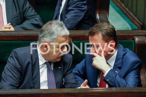  04.10.2018 WARSZAWA SEJM <br />POSIEDZENIE SEJMU <br />N/Z MARIUSZ BLASZCZAK ALEKSANDER MROWCZYNSKI<br /> 