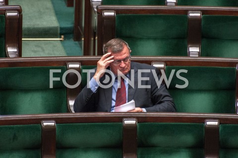  04.10.2018 WARSZAWA SEJM<br />POSIEDZENIE SEJMU<br />N/Z TADEUSZ CYMANSKI<br /> 