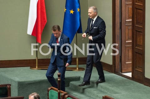  04.10.2018 WARSZAWA SEJM<br />POSIEDZENIE SEJMU<br />N/Z MARIUSZ BLASZCZAK JACEK ZALEK<br /> 