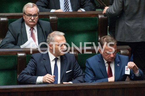  04.10.2018 WARSZAWA SEJM<br />POSIEDZENIE SEJMU<br />N/Z MARIUSZ BLASZCZAK JACEK ZALEK<br /> 
