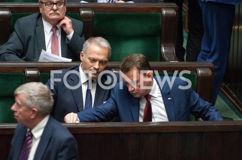  04.10.2018 WARSZAWA SEJM<br />POSIEDZENIE SEJMU<br />N/Z MARIUSZ BLASZCZAK JACEK ZALEK<br /> 