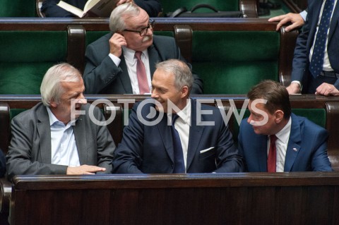  04.10.2018 WARSZAWA SEJM<br />POSIEDZENIE SEJMU<br />N/Z MARIUSZ BLASZCZAK JACEK ZALEK RYSZARD TERLECKI<br /> 