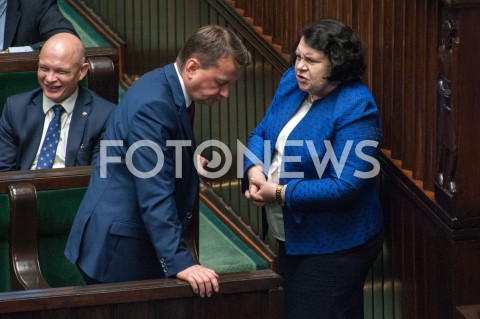  04.10.2018 WARSZAWA SEJM<br />POSIEDZENIE SEJMU<br />N/Z MARIUSZ BLASZCZAK ANNA SOBECKA<br /> 