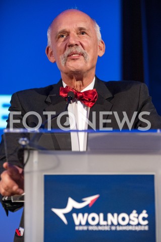  07.10.2018 WARSZAWA<br />KONWENCJA WYBORCZA PARTII WOLNOSC<br />N/Z JANUSZ KORWIN MIKKE<br /> 