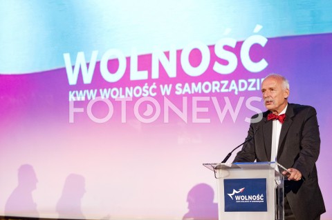  07.10.2018 WARSZAWA<br />KONWENCJA WYBORCZA PARTII WOLNOSC<br />N/Z JANUSZ KORWIN MIKKE<br /> 