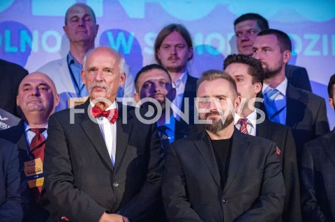  07.10.2018 WARSZAWA<br />KONWENCJA WYBORCZA PARTII WOLNOSC<br />N/Z JANUSZ KORWIN MIKKE PIOTR MARZEC LIROY<br /> 