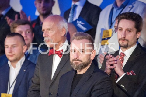  07.10.2018 WARSZAWA<br />KONWENCJA WYBORCZA PARTII WOLNOSC<br />N/Z JANUSZ KORWIN MIKKE PIOTR MARZEC LIROY<br /> 