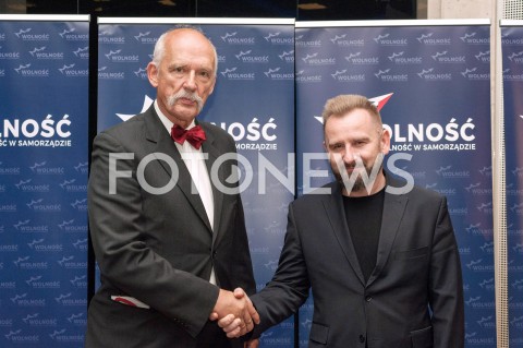  07.10.2018 WARSZAWA<br />KONWENCJA WYBORCZA PARTII WOLNOSC<br />N/Z JANUSZ KORWIN MIKKE PIOTR MARZEC LIROY<br /> 