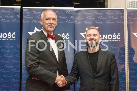  07.10.2018 WARSZAWA<br />KONWENCJA WYBORCZA PARTII WOLNOSC<br />N/Z JANUSZ KORWIN MIKKE PIOTR MARZEC LIROY<br /> 