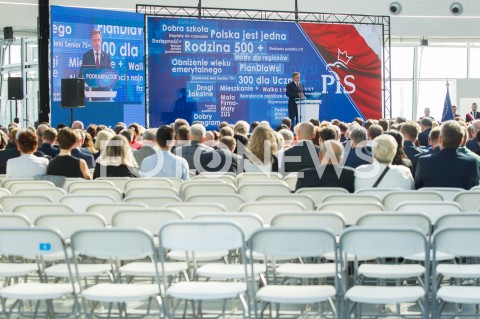  07.10.2018 RZESZOW ( JASIONKA )<br />SPOTKANIE WYBORCZE PIS Z UDZIALEM PREMIERA MATEUSZA MORAWIECKIEGO I PREZESA PIS JAROSLAWA KACZYNSKIEGO <br />N/Z WOJCIECH BUCZAK WOLNE KRZESLA MIEJSCA<br /> 