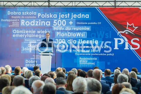  07.10.2018 RZESZOW ( JASIONKA )<br />SPOTKANIE WYBORCZE PIS Z UDZIALEM PREMIERA MATEUSZA MORAWIECKIEGO I PREZESA PIS JAROSLAWA KACZYNSKIEGO <br />N/Z PREMIER MATEUSZ MORAWIECKI<br /> 