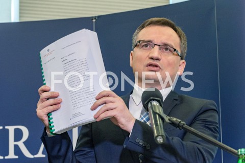 Konferencja ministra sprawiedliwości Zbigniewa Ziobro w Warszawie