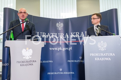  08.10.2018 WARSZAWA<br />KONFERENCJA MINISTRA SPRAWIEDLIWOSCI W PROKURATURZE KRAJOWEJ<br />N/Z ZBIGNIEW ZIOBRO PROKURATOR MICHAL OSTROWSKI<br /> 