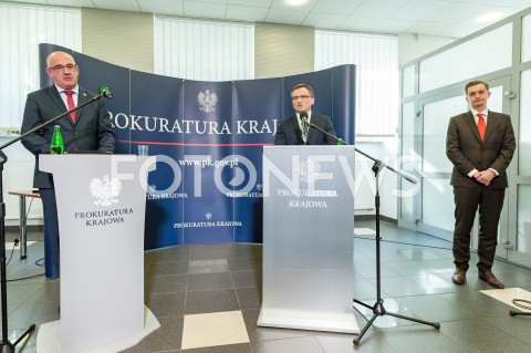  08.10.2018 WARSZAWA<br />KONFERENCJA MINISTRA SPRAWIEDLIWOSCI W PROKURATURZE KRAJOWEJ<br />N/Z ZBIGNIEW ZIOBRO PROKURATOR MICHAL OSTROWSKI SEBASTIAN KALETA<br /> 