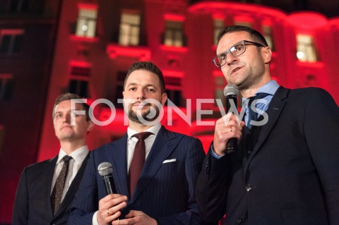  10.10.2018 WARSZAWA<br />SPACER PATRYKA JAKIEGO PO ULICY POZNANSKIEJ<br />N/Z PATRYK JAKI SEBASTIAN KALETA TOMASZ POREBA<br /> 