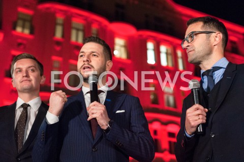  10.10.2018 WARSZAWA<br />SPACER PATRYKA JAKIEGO PO ULICY POZNANSKIEJ<br />N/Z PATRYK JAKI SEBASTIAN KALETA TOMASZ POREBA<br /> 